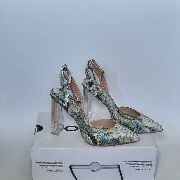 ALDO: Multicoloured Snake Print High Heels, Size 6 - Picture 6 of 8